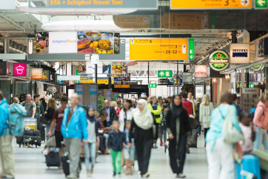 Safe travel with medicine certificate at Schiphol airport in the Netherlands.